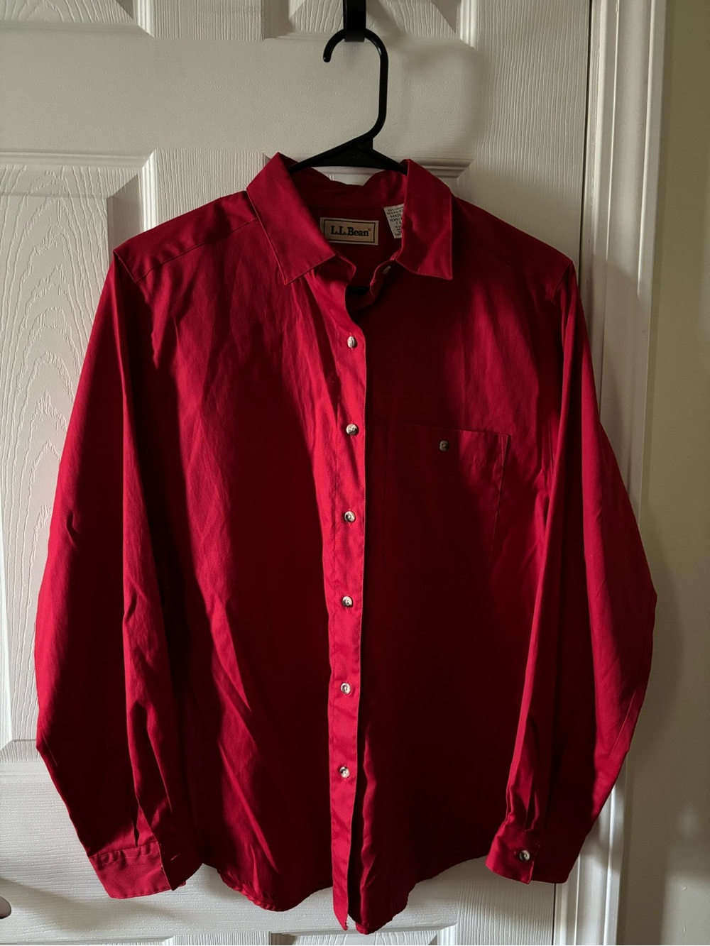 L.L. Bean Red Women's Button-Up Blouse